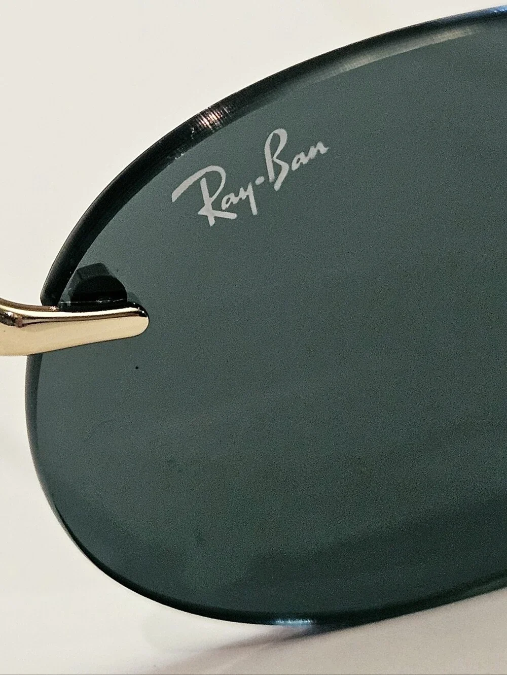 Ray Ban Sunglasses RB3767  001/71 GOLD/GREEN G-15 LENS 54MM Rimless Oval Lenses